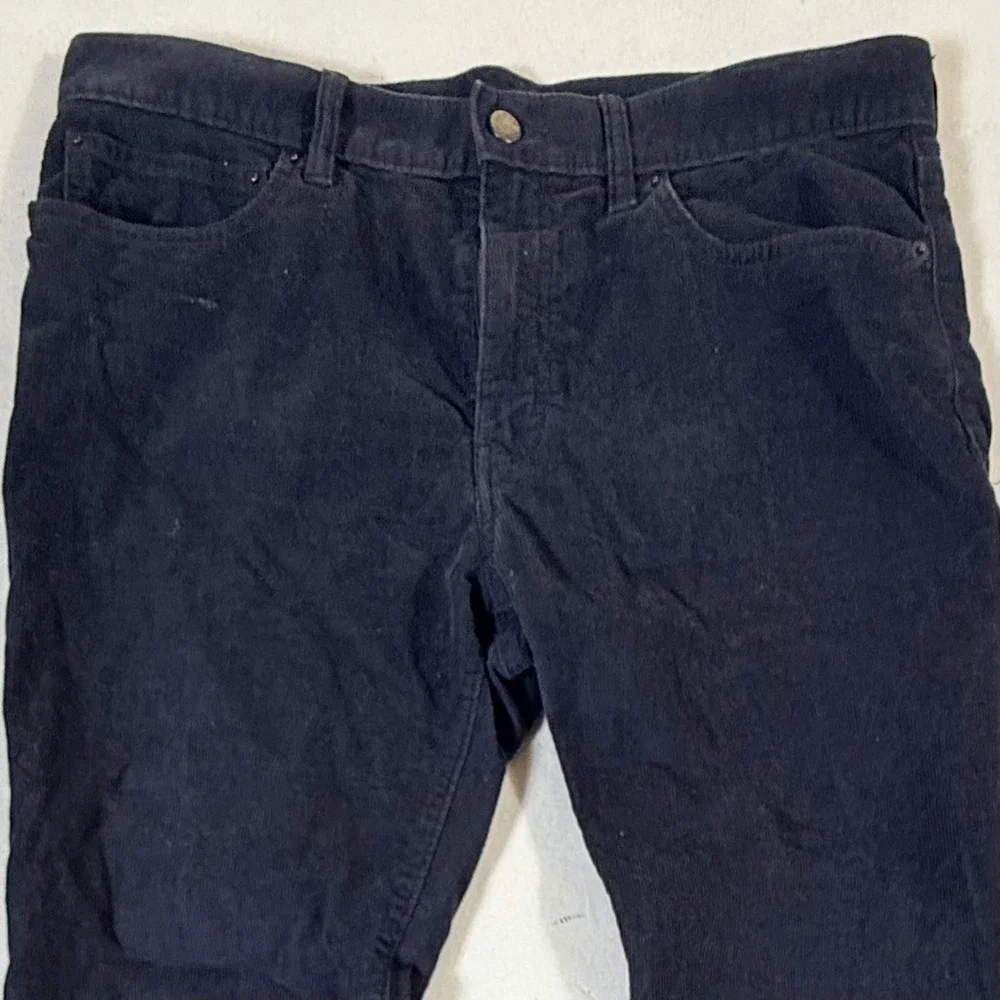 J Crew Flex Corduroy Pants Mens 34x34 Slim Fit Dark Wash Navy Blue‎ Stretch